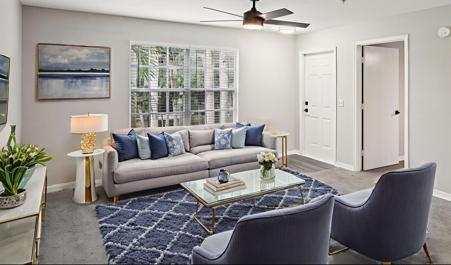 Meadow Brook Preserve living room (virtually staged) - Naples, FL